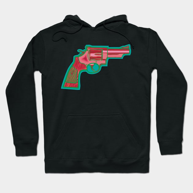 .44 Magnum Revolver Hoodie by Art from the Blue Room